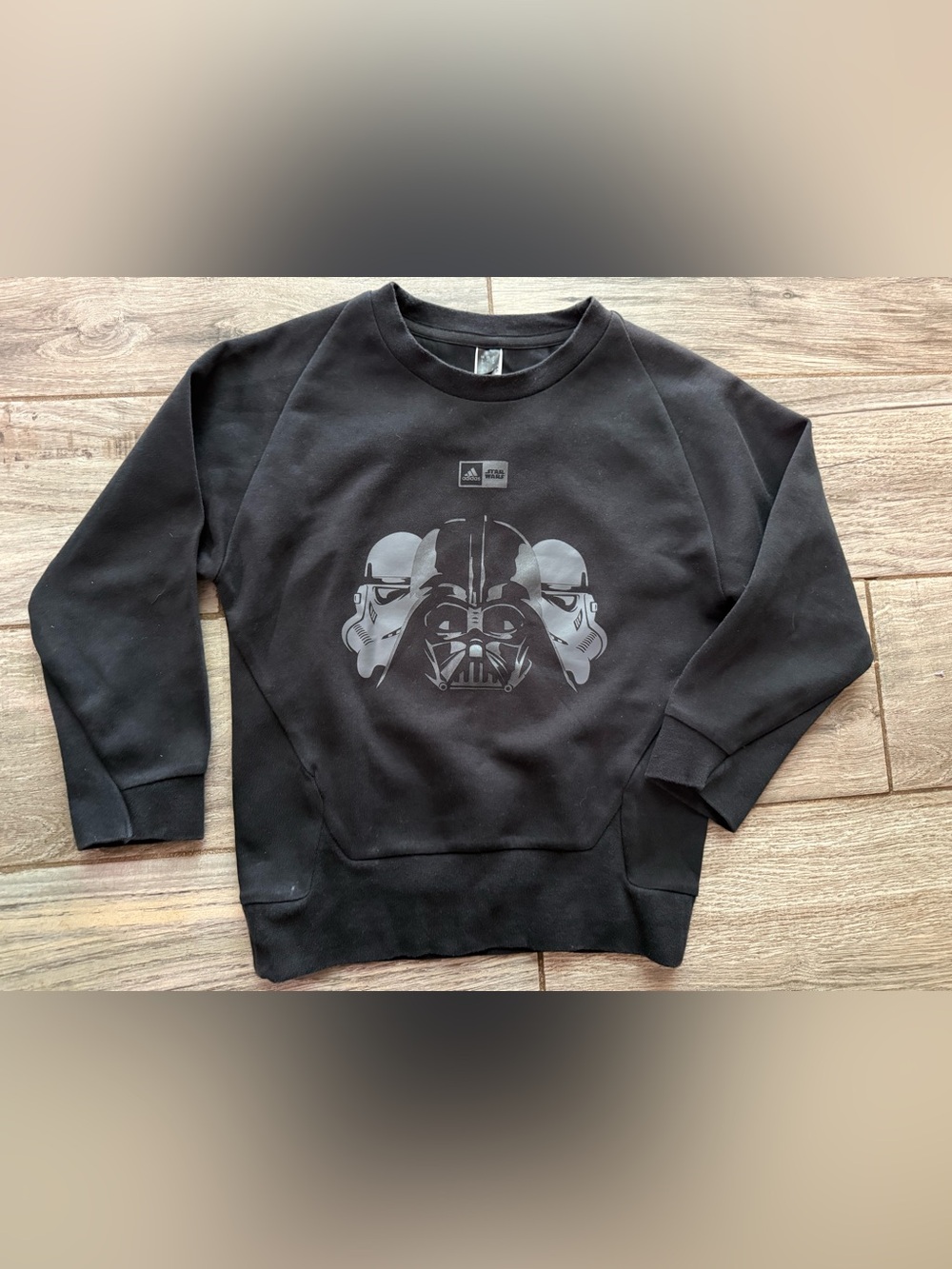 adidas Black Crewneck Sweater with Darth Vader Graphic